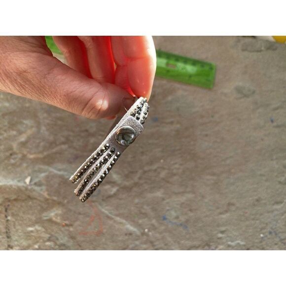 Wrap Bracelet Clip Silver Grey Rhinestone - Picture 2 of 4